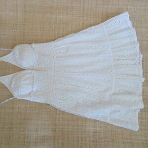 XOXO White Eyelet Halter Summer Dress Sz M Junior